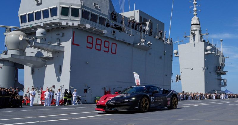 Ferrari on an Aircraft Carrier: A New World Record is Set!